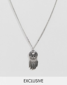 Серебристое ожерелье с подвеской-монетой Reclaimed Vintage эксклюзивно для ASOS - Серебряный