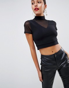 Сетчатый кроп-топ ASOS DESIGN - Черный