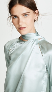 Yigal Azrouel Draped Blouse with Shoulder Slits