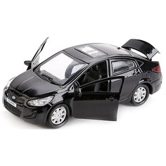 Машина  "Hyundai Solaris" 12см, металл. инерц.открыв. двери и багажник. Технопарк