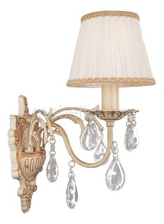 Бра 3637/1 белый с золотом/прозрачный хрусталь Strotskis Eurosvet