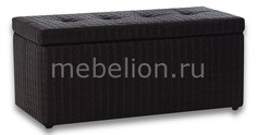 Банкетка-сундук Лонг черная ребристая Dreambag