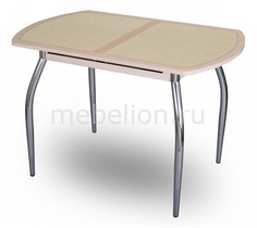 Стол обеденный Чинзано ПО со стеклом и экокожей Домотека