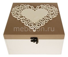 Шкатулка декоративная (24х24х13 см) Сердце 1012 Акита