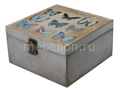 Шкатулка декоративная (24х24х13 см) Бабочки 1012-9 Акита