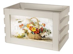 Ящик декоративный Корзина с цветами 807W Акита