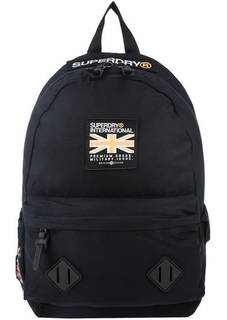 Синий хлопковый рюкзак с нашивками Superdry