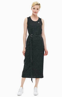 Платье в полоску с поясом Lacoste