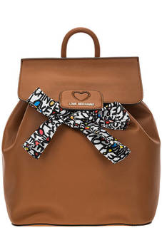 Коричневый рюкзак с широкими лямками Love Moschino