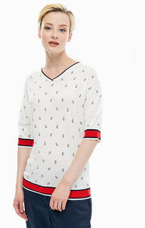 Белый джемпер с короткими рукавами Blue Seven