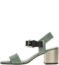 Кожаные босоножки на каблуке Pollini