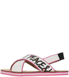 Белые сандалии с принтом Love Moschino