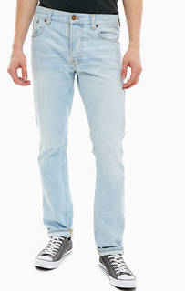 Синие джинсы с заломами Nudie Jeans