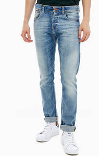 Синие джинсы с застежкой на болты Nudie Jeans