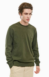Хлопковый свитшот цвета хаки Lacoste