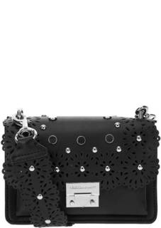 Маленькая кожаная сумка с широким плечевым ремнем Rebecca Minkoff