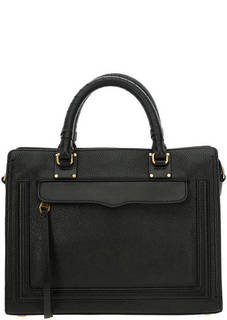 Черная кожаная сумка с тонким плечевым ремнем Rebecca Minkoff