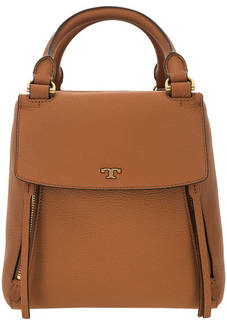 Коричневая кожаная сумка с дополнительным плечевым ремнем Tory Burch