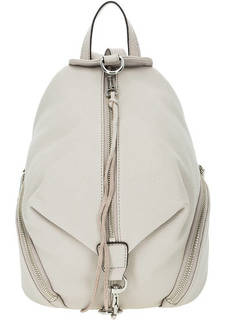 Серебристый кожаный рюкзак с тонкими лямками Rebecca Minkoff