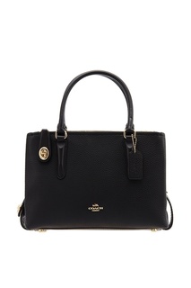 Черная сумка с декоративным клапаном Brooklyn Coach