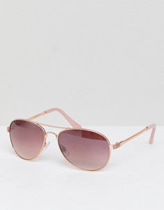 Солнцезащитные очки-авиаторы с розовыми стеклами River Island - Медный