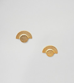 Серебряные позолоченные серьги-гвоздики ASOS DESIGN - Золотой