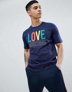 Футболка с логотипом Love Moschino - Темно-синий