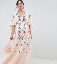 Платье макси с вышивкой ASOS DESIGN Maternity - Кремовый