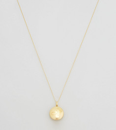Ожерелье из 14-каратного золота с буквой Н на медальоне Carrie Elizabeth - Золотой