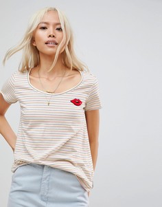 Футболка в полоску с нашивкой Maison Scotch - Мульти