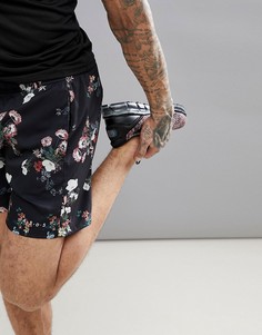 Шорты с цветочным принтом ASOS 4505 - Черный