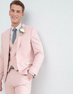 Светло-розовый пиджак скинни Moss London Wedding - Розовый