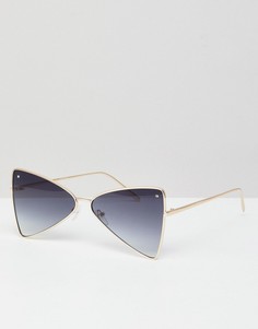 Солнцезащитные очки со стразами ASOS DESIGN Butterfly - Золотой