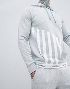Хлопковый худи ограниченной серии Calvin Klein - Серый