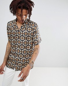 Oversize-рубашка с отложным воротником и звериным принтом ASOS DESIGN - Черный