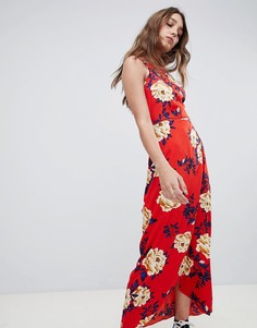 Платье макси с цветочным принтом Influence - Красный