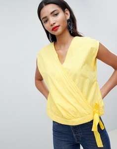 Укороченная блузка с завязкой Esprit - Желтый