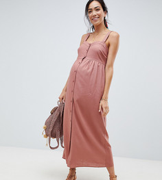 Платье макси на пуговицах ASOS DESIGN Maternity - Розовый