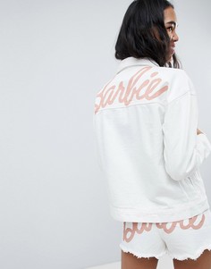 Джинсовая куртка с блестящим логотипом Missguided Barbie - Белый