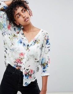 Блузка с цветочным принтом QED London - Белый