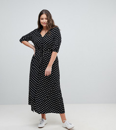 Чайное платье макси в горошек Glamorous Curve - Черный