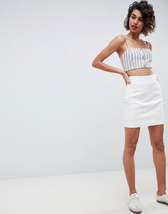 Белая джинсовая юбка ASOS DESIGN - Белый