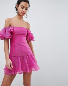 Платье мини с оборками Keepsake - Розовый