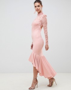 Платье макси с длинными рукавами City Goddess - Розовый