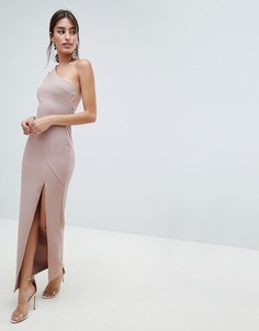 Сетчатое платье макси в рубчик ASOS DESIGN - Розовый