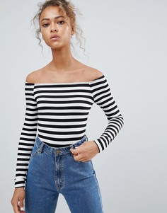 Боди в полоску с открытыми плечами ASOS DESIGN - Мульти