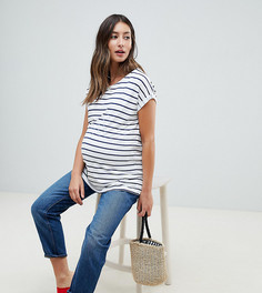 Футболка в полоску с круглым вырезом ASOS DESIGN Maternity Nursing - Темно-синий