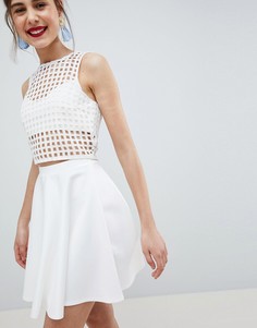 Короткая расклешенная юбка ASOS DESIGN - Белый