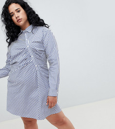Платье-рубашка в полоску ASOS WHITE Curve - Мульти