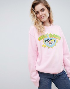 Свитшот с принтом Daisy Street X Powerpuff Girls - Розовый